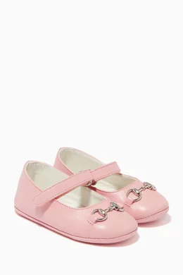 Buy Gucci Pink Ballerina Flats in Leather For Baby Girls Online Ounass Saudi