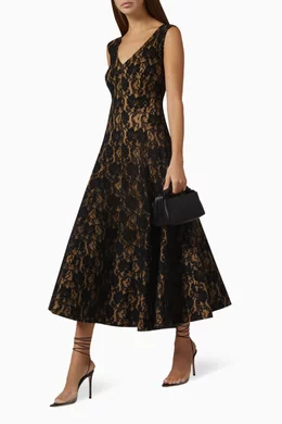 Buy Norma Kamali Black Grace Princess Midi Dress in Lace For Women Online |  Ounass Saudi