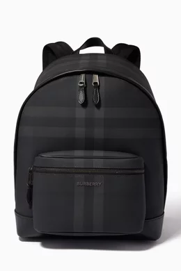 Buy Burberry Grey Jett Check Backpack in Eco canvas Leather For Men Online Ounass Saudi