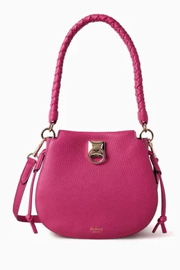 【MULBERRY】MINI IRIS SHOULDER BAG Buy Mulberry Pink Mini Iris Hobo Shoulder Bag in Heavy Grain