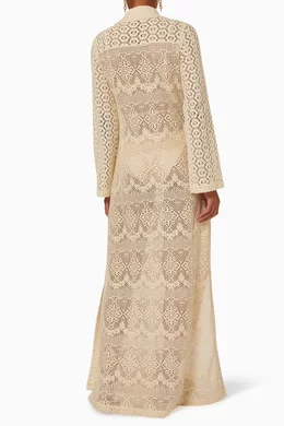 Buy Simkhai Neutral Zariah Maxi Dress in Crochet Cotton-Blend For Women  Online | Ounass Saudi
