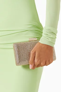 ★JIMMY CHOO★ CLEMMIE MNA Gold Buy Jimmy Choo Gold Small Clemmie Clutch in Crystal