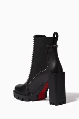 Buy Christian Louboutin Black Outline Spike 100 Lug Boots in Calf Leather For Women Online Ounass Saudi