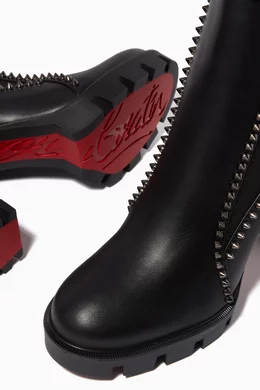 Buy Christian Louboutin Black Outline Spike 100 Lug Boots in Calf Leather For Women Online Ounass Saudi