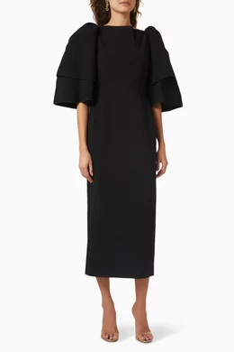 Buy Roksanda Black Akilah Midi Dress For Women Online