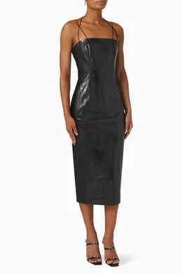 Misha leather dress top