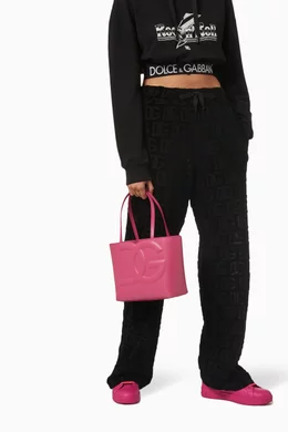 Buy Dolce & Gabbana Pink Small DG-embossed Logo Tote Bag in