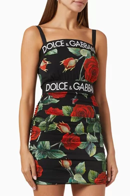 Silk Dress Dolce And Gabbana Black Dress With Red Roses Dolce Gabbana Black Red Roses Sheath Silk Stretch Dress