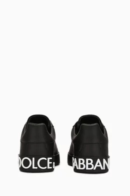 Buy Dolce Gabbana Black Portofino Logo Print Sneakers in Nappa For Men Online Ounass Saudi