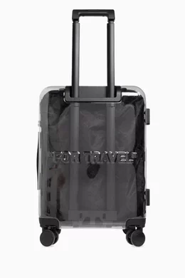 Buy Off White Black Quote motif Translucent Cabin Luggage For Men Online Ounass Saudi