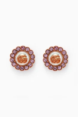 Buy Gucci Gold Double G Flower Stud Earrings in Rose Gold tone Metal For Women Online Ounass Saudi