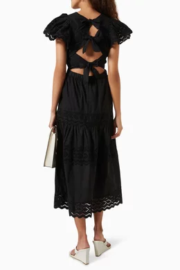 midi dress with cardigan set Stripe Cardigan And Strapless Midi Knit Dress Set Blue / L