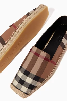 Buy Burberry Brown Alport Check Espadrilles in Cotton For Women Online Ounass Saudi