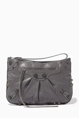 Buy Balenciaga Grey Le Cagole Large Pouch in Arena Lambskin For Women Online Ounass Saudi