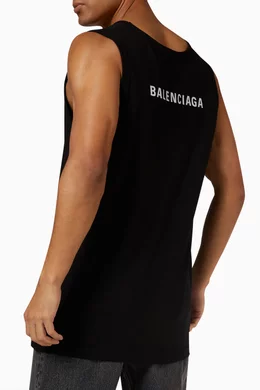 Buy Balenciaga Black Logo Tank Top in Cotton For Men Online Ounass Saudi