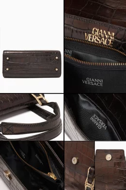 Buy Versace Pre Loved Black Gianni Versace Medusa Bag in Croc embossed Leather For Women Online Ounass Saudi