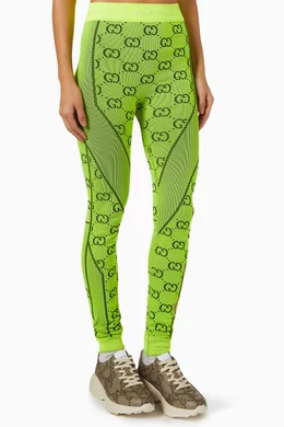 Buy Gucci Yellow GG Leggings in Jersey Jacquard For Women Online Ounass Saudi