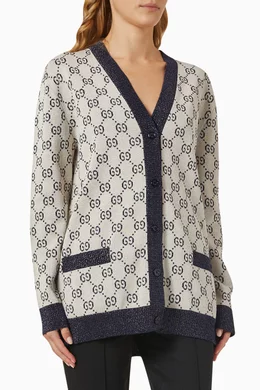 Cotton Cardigan Gucci Cardigan Womens Buy Gucci Neutral GG