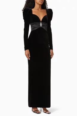 alessandra rich black velvet dress Alessandra Rich Strapless Velvet Gown With Ruffle Hem in Black