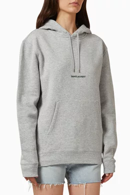 Buy SAINT LAURENT Grey Rive Gauche Hooded Sweatshirt For Women Online Ounass Saudi