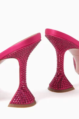 Buy Amina Muaddi Pink Caroline 95 Crystal-embellished Mules in