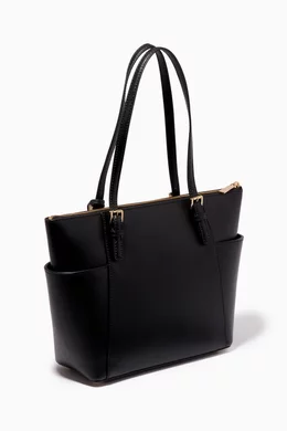 Buy Michael Kors Black Jet Set Tote Bag in Saffiano Leather For
