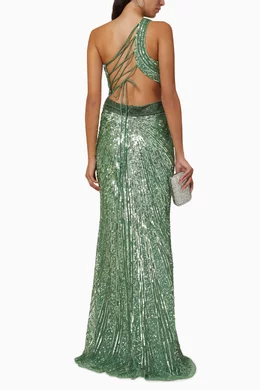 jolie moi green lace dress Gucci Wool Lamé Floral Jacquard Dress – Runway Catalog main image 0