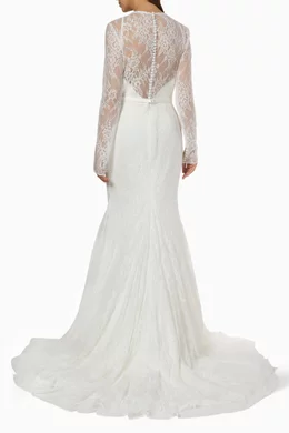 aline lace dress Aline A-line Boat Ivory Wedding dress main image 0