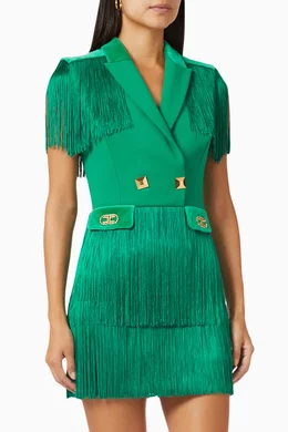 Tubino Crepe Vestito Verde Con Frange Elisabetta Franchi Buy Elisabetta  Franchi Green Fringed Mini Dress In Crepe Fabric For Women Online Ounass  Saudi
