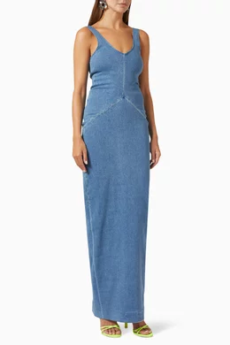 Buy Alexander Wang Blue Tank Maxi Dress in Denim For Women