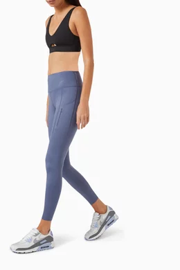 Buy Nike Blue Dri FIT Go Medium rise 7 8 Leggings in Stretch Jersey For Women Online Ounass Saudi