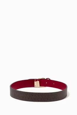 Buy Michael Kors Kids Brown MK Buckle Reversible Belt in Nappa Leather For Girls Online Ounass Saudi