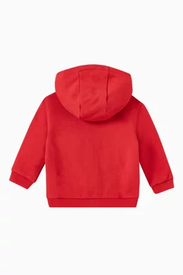 Buy Fendi Red Fendiness Logo Zip up Hoodie in Cotton Fleece For Boys Online Ounass Saudi