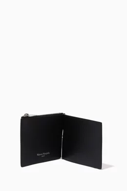 ■財布 Maison Margiela Bi-Fold Clip Wallet Buy Maison Margiela Black Money Clip Bi-fold Wallet in Leather For