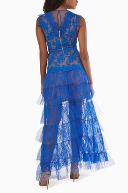 Buy Bronx and Banco Blue Nina Maxi Dress in Lace & Mesh For Women Online |  Ounass Saudi