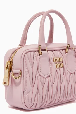 Buy Miu Miu Pink Mini Crossbody Bag in Matelassé Nappa