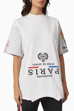 【BALENCIAGA】UPSIDE DOWN Tシャツ OVERSIZED ホワイト Balenciaga Paris Upside Down T-Shirt Oversized 'White