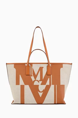 Mcm glitch logo canvas tote 2025