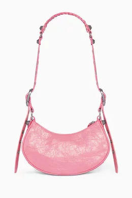 【バレンシアガ】セール！LE CAGOLE ARENA XS スイートピンク Balenciaga Le Cagole XS Arena lambskin Chain Shoulder Bag