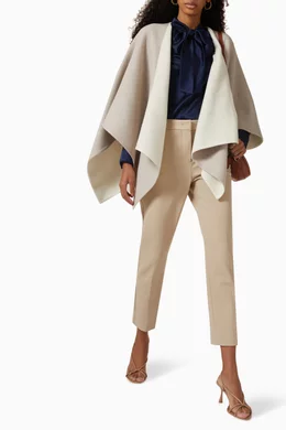 Buy Max Mara Neutral Serra Cape in Alpaca & Wool For Women