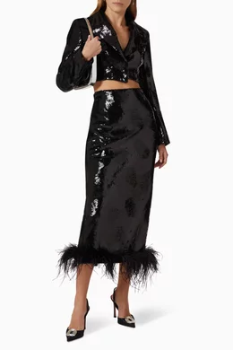 Rasario sequin midi skirt top