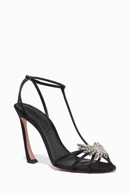 Buy Piferi Black Maggio Embellished Cage Sandals in Vegan Satin For Women Online Ounass Saudi