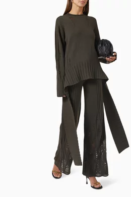 Buy Dion Lee Green Distressed Sweater in Wool Cashmere For Women