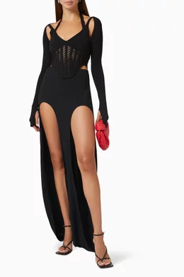 ワンピース DION LEE Women Mid Skirts A9965F23 BLACKSANDSTONE Black Dion Lee Cinch Midi Skirt | Black | FARFETCH AU