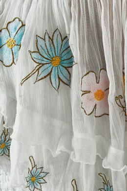 Buy Fillyboo White Sweet Pea Tambourine Maxi Dress in Viscose chiffon For Women Online Ounass Saudi
