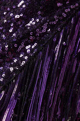 badgley mischka purple sequin dress Badgley Mischka Floral Sequin Midi Dress