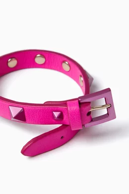 Buy Valentino Garavani Pink Valentino Garavani Studded Bracelet in Leather For Men Online Ounass Saudi