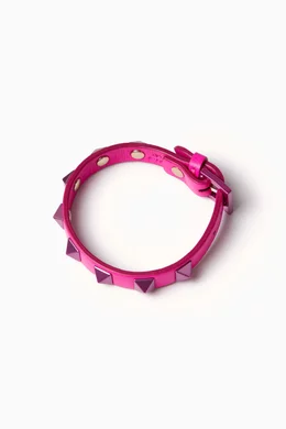 Buy Valentino Garavani Pink Valentino Garavani Studded Bracelet in Leather For Men Online Ounass Saudi