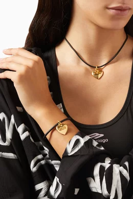 関税込★【BALENCIAGA】Heart BB Icon bracelet BALENCIAGA Bb Icon Heart Brass Bracelet for Women
