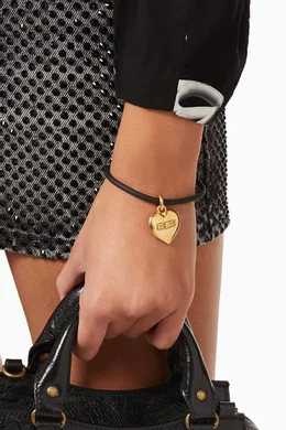 関税込★【BALENCIAGA】Heart BB Icon bracelet BB Icon bracelet in gold - Balenciaga | Mytheresa